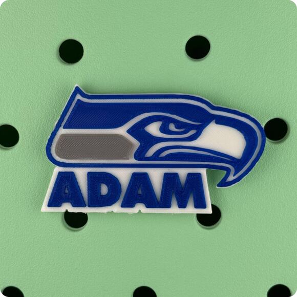 Personalized Seattle Seahawks Bogg Bag Name Tag, Seahawks Bogg Bag Charms - Picture 2 of 6